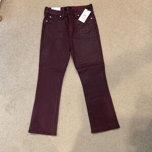 7 For All Mankind Women's Dark Red Straight Leg Jeans